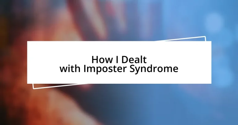 How I Dealt with Imposter Syndrome