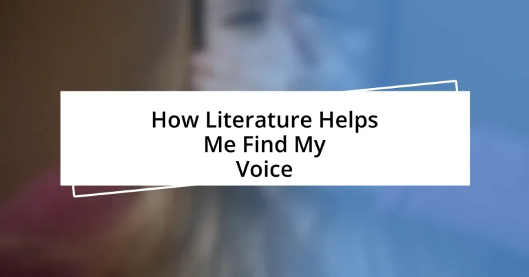 How Literature Helps Me Find My Voice