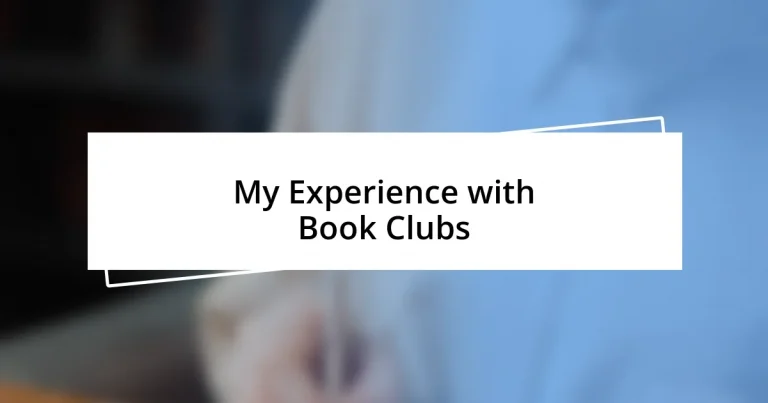 My Experience with Book Clubs