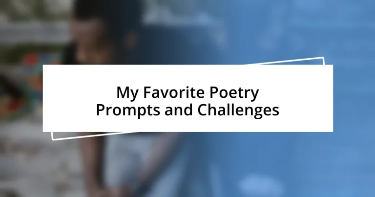 My Favorite Poetry Prompts and Challenges