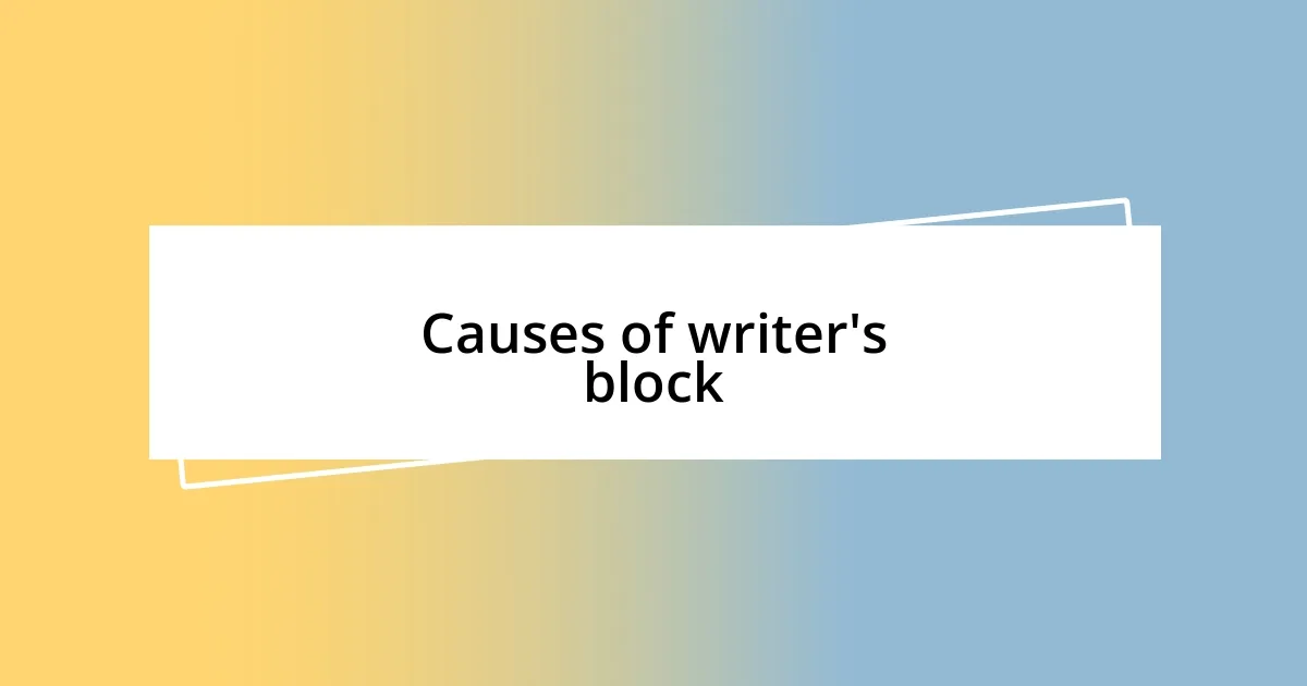 Causes of writer