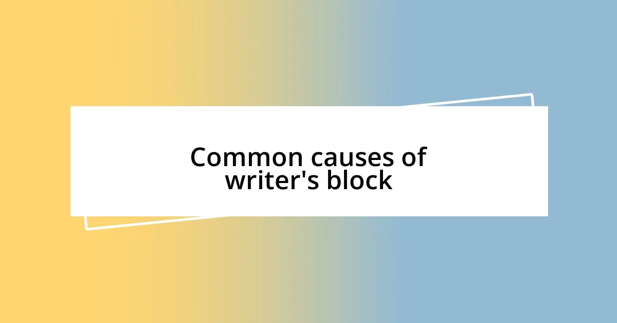 Common causes of writer