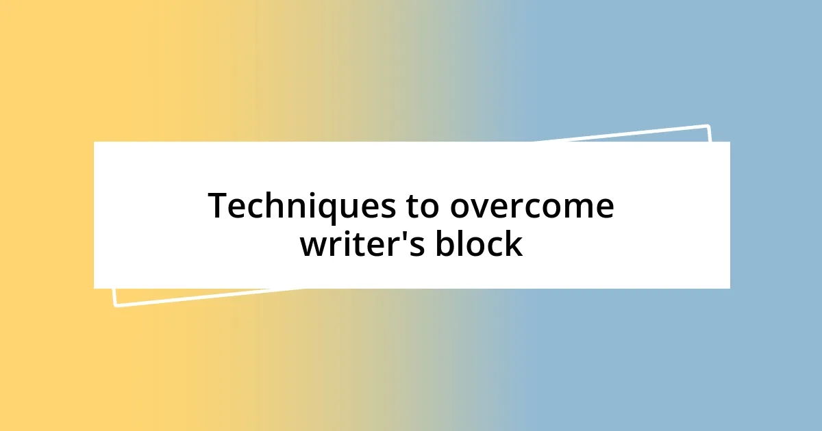 Techniques to overcome writer