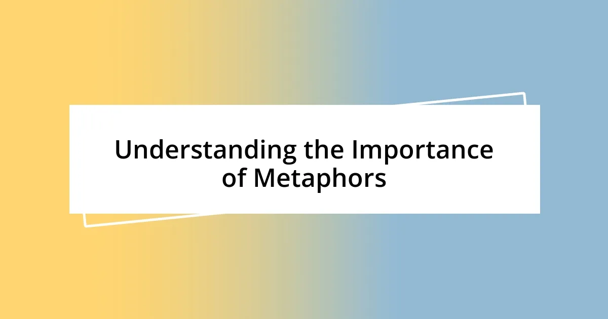 Understanding the Importance of Metaphors